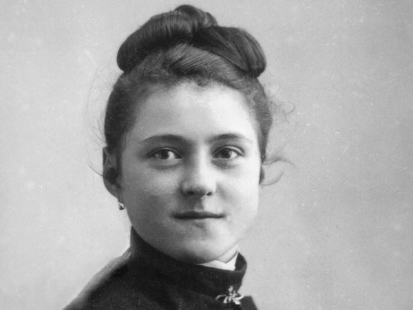 Vintage portrait of Saint Thérèse of Lisieux in elegant updo