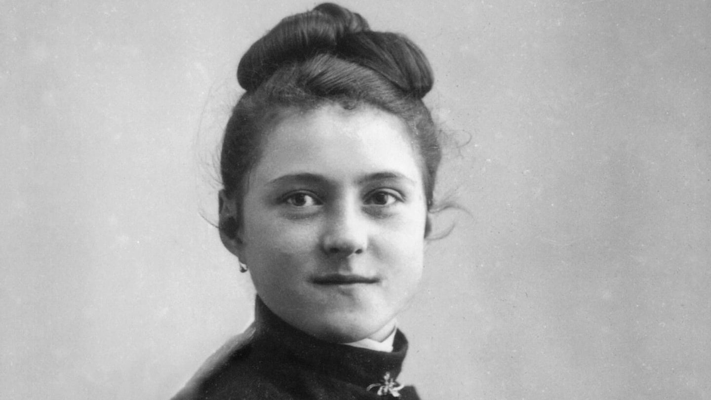 Vintage portrait of Saint Thérèse of Lisieux in elegant updo