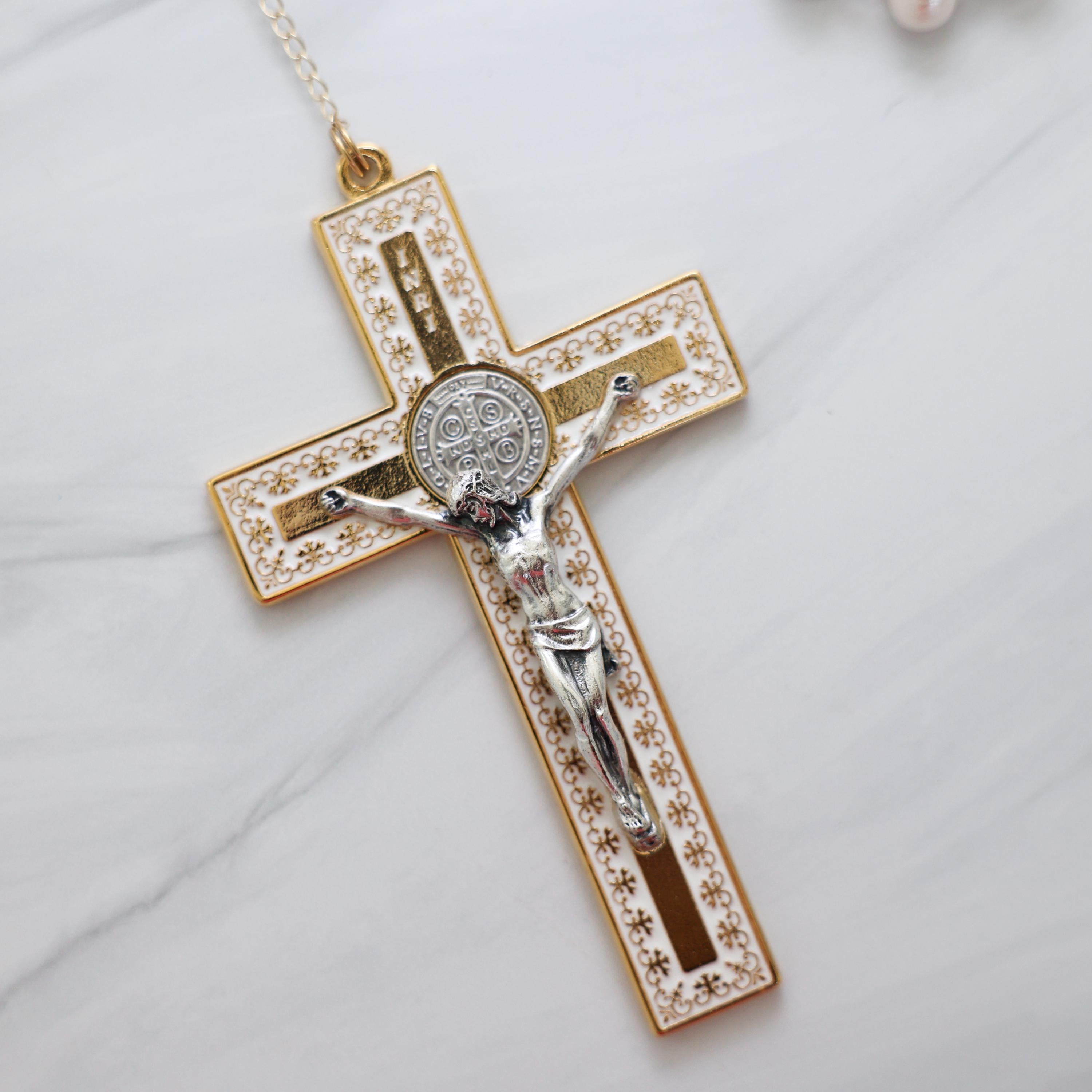 Wedding Lasso Rosary - Freshwater Pearl & 18K Gold Plated