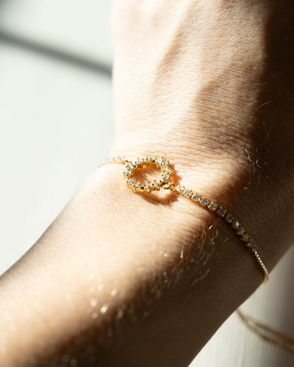 Crown of Thorns gold bracelet with sparkling stone charms