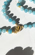 Delicate light blue jade bead Queen of Heaven Rosary with gold centerpiece