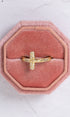 Elegant gold crucifix ring with pave-set diamonds