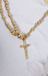 14K gold magnetic rosary bracelet with diamond crucifix pendant