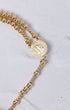 14K gold magnetic rosary bracelet with saint benedict medal charm
