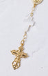 Gold-toned Advent purple car decade rosary with ornate filigree crucifix