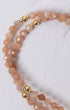 Delicate peach Sunstone Magnetic Rosary Bracelet with beaded faceted gemstones and gold accents