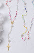 God’s Rainbow Covenant Rosary with multi-colored beads, gold medallion, and crucifix