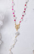 God’s Rainbow Covenant Rosary with pink white beads gold medallion crystals