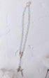 Delicate silver Opal Rosary Bracelet with light blue beads and ornate cross