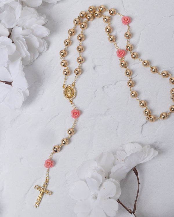 14K Gold with Pink Roses