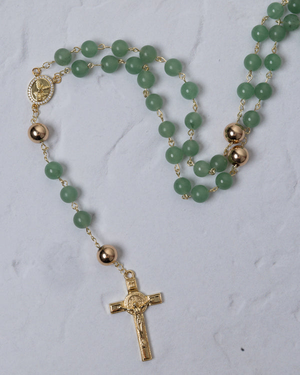 Green Jade + 14K Rosary