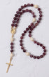 Lent Forty Days rosary with maroon cream beads gold crucifix medallion