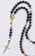 Our Lady of Aparecida black gold rosary with blue beads crucifix medallion