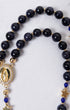 Black goldstone Our Lady of Aparecida rosary with Guadalupe medallion