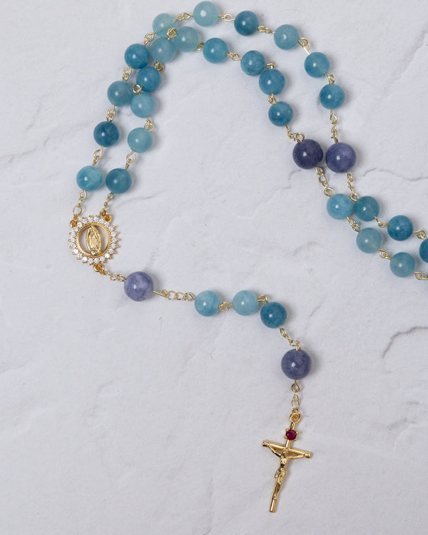 Sky Blue and Lavender Rosary