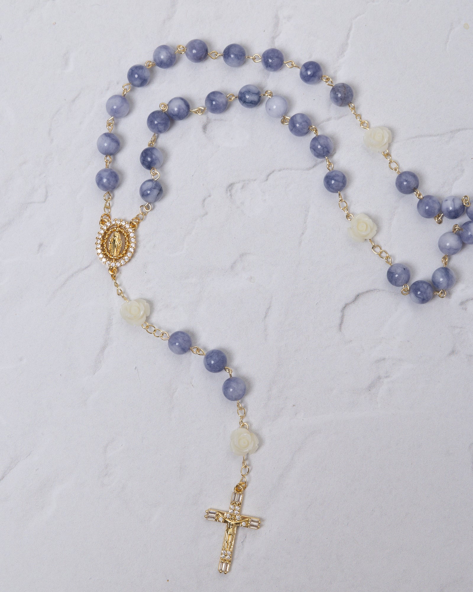 Purple Cracker Agate Rosary