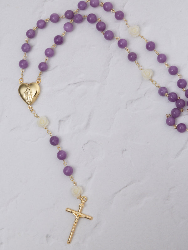 Violet Rosary with Locket