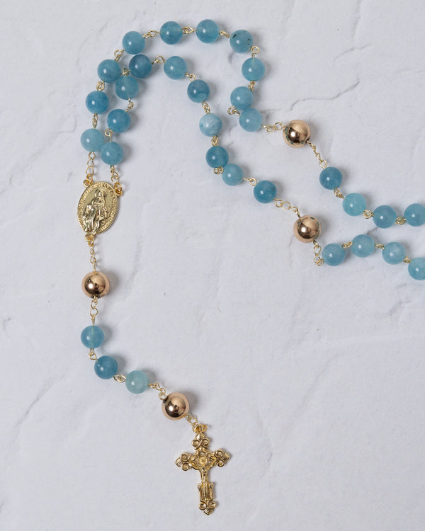Sky Blue and 14K Rosary