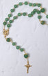 Green jadeite rosary with gold-toned accents and crucifix