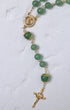 Jadeite rosary with delicate green jade beads, gold accents, and crucifix
