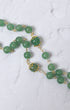 Jadeite Rosary necklace with green jade beads and gold connectors