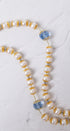 Pearl Something Blue Bridal Rosary with white pearls and blue crystals