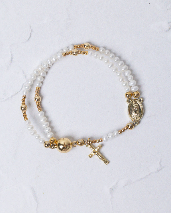 Freshwater Pearl Magnetic Rosary Bracelet