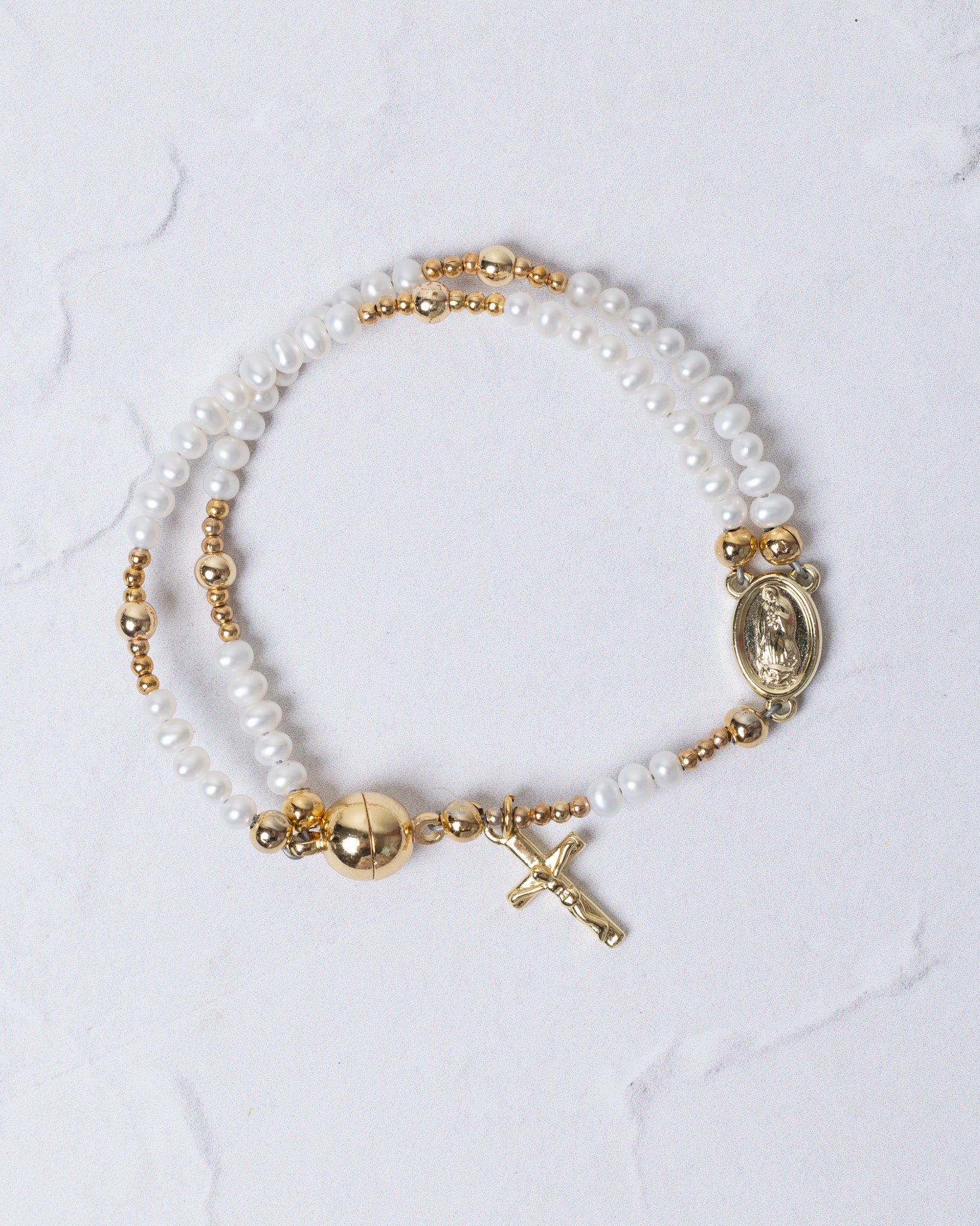 Freshwater Pearl Magnetic Rosary Bracelet