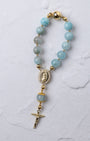 Spring Aquamarine Car Steering Wheel Rosary