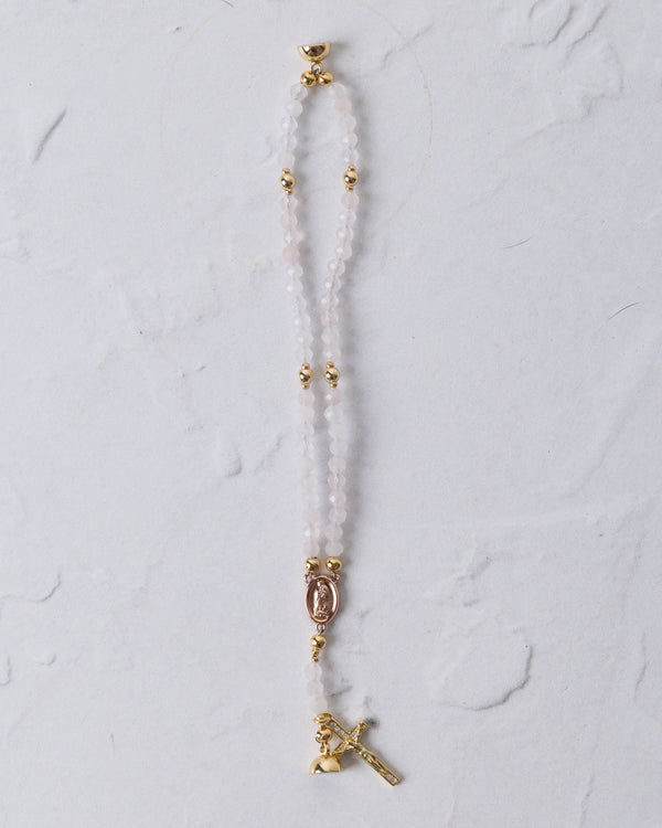 Rose Quartz Magnetic Rosary Bracelet