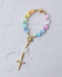 Rainbow Car Steering Wheel Rosary