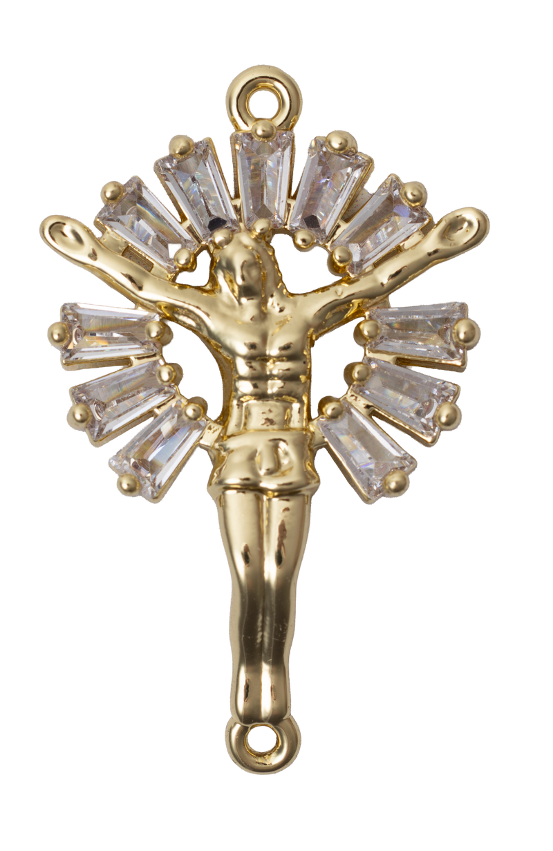 Rhinestone Halo Crucifix