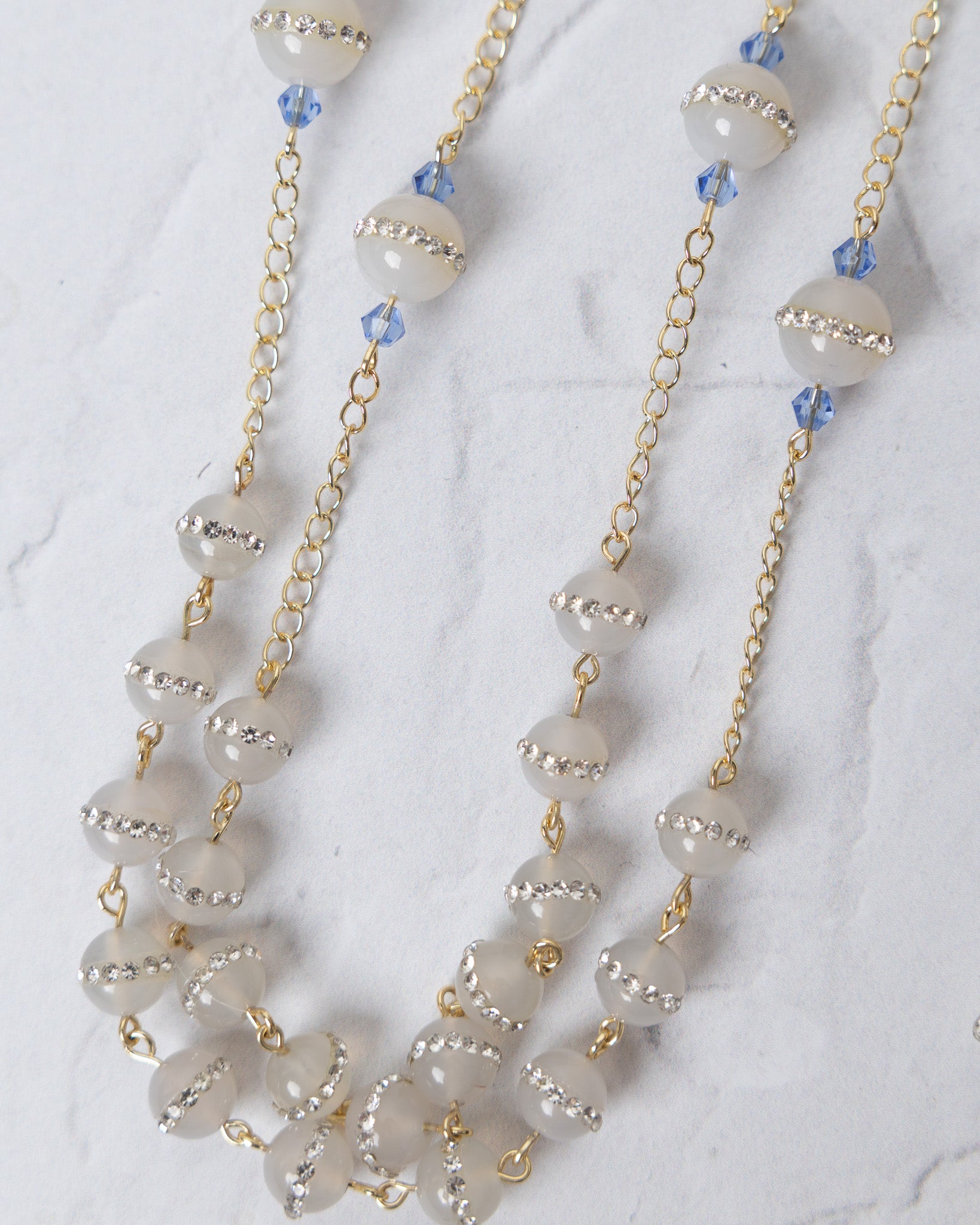 Something Blue Rhinestone Wedding Lasso Rosary