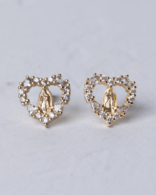 Our Lady of Grace Heart Earrings