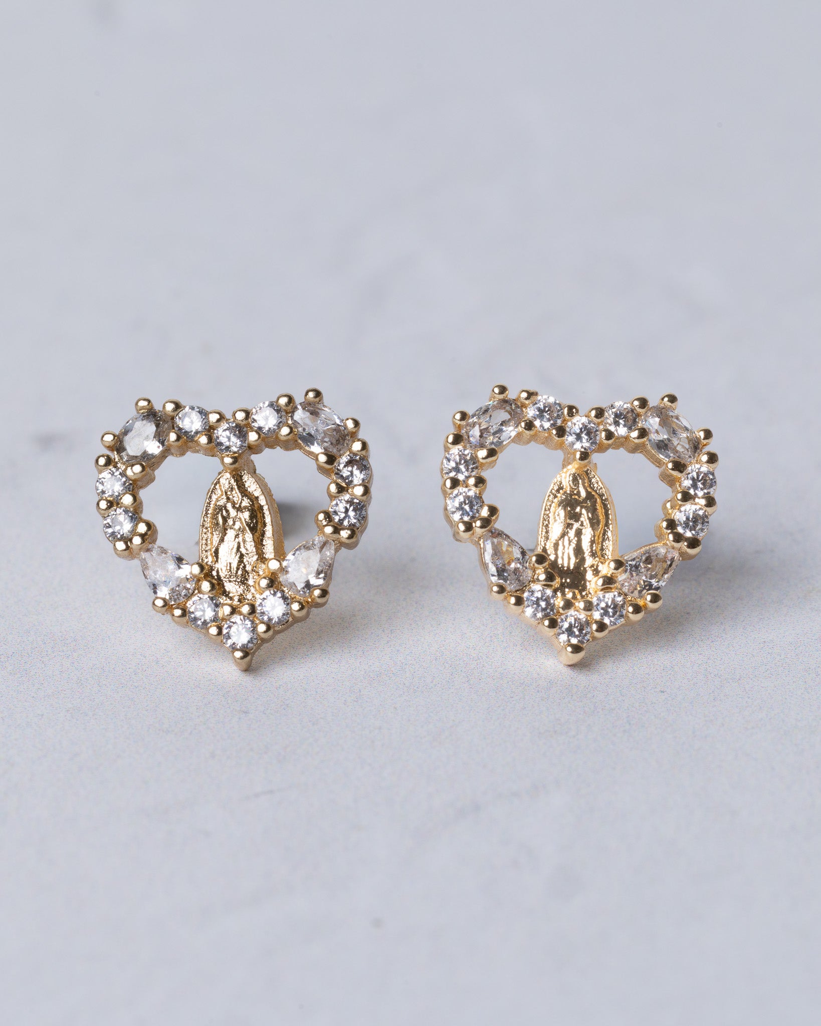 Our Lady of Grace Heart Earrings