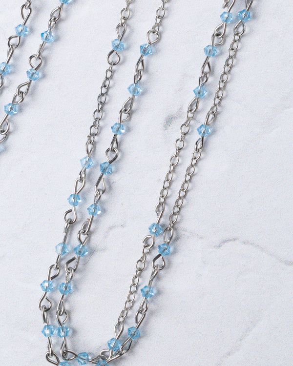 Aquamarine Forever Rosary Necklace