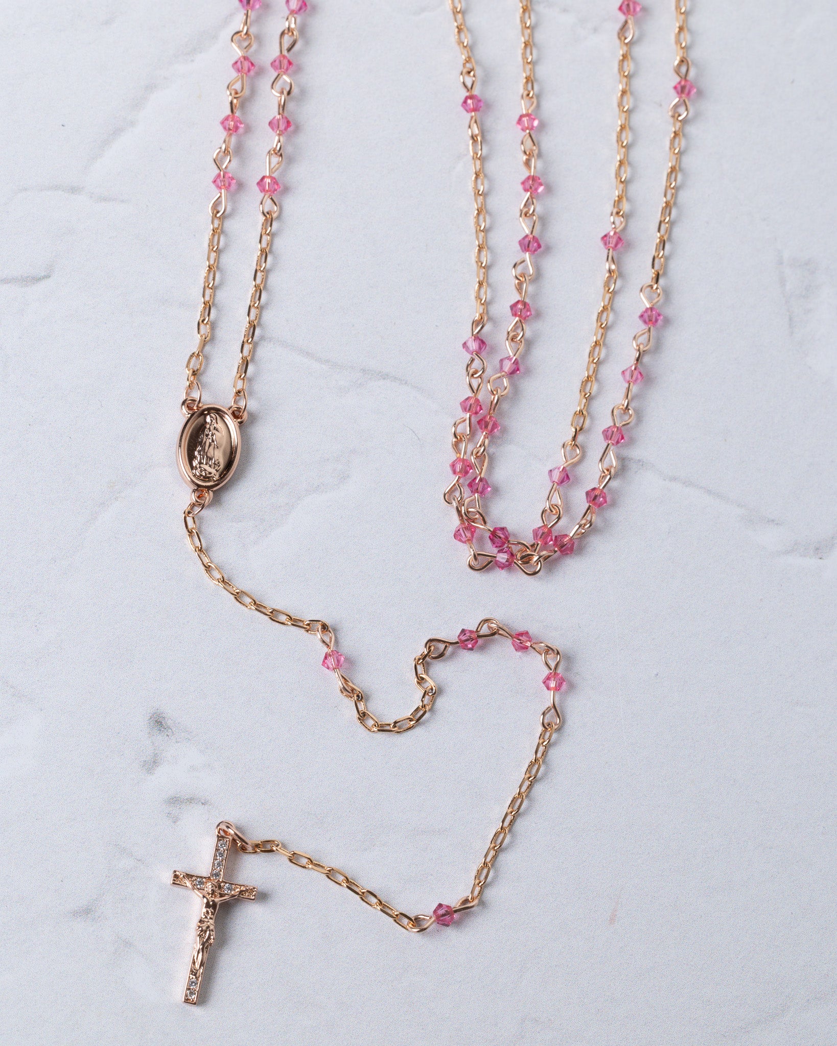 Rose Forever Rosary Necklace
