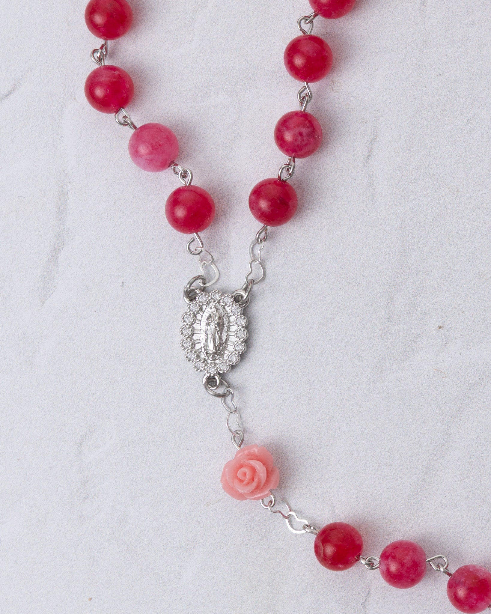 The Little Flower Rosary in Silver