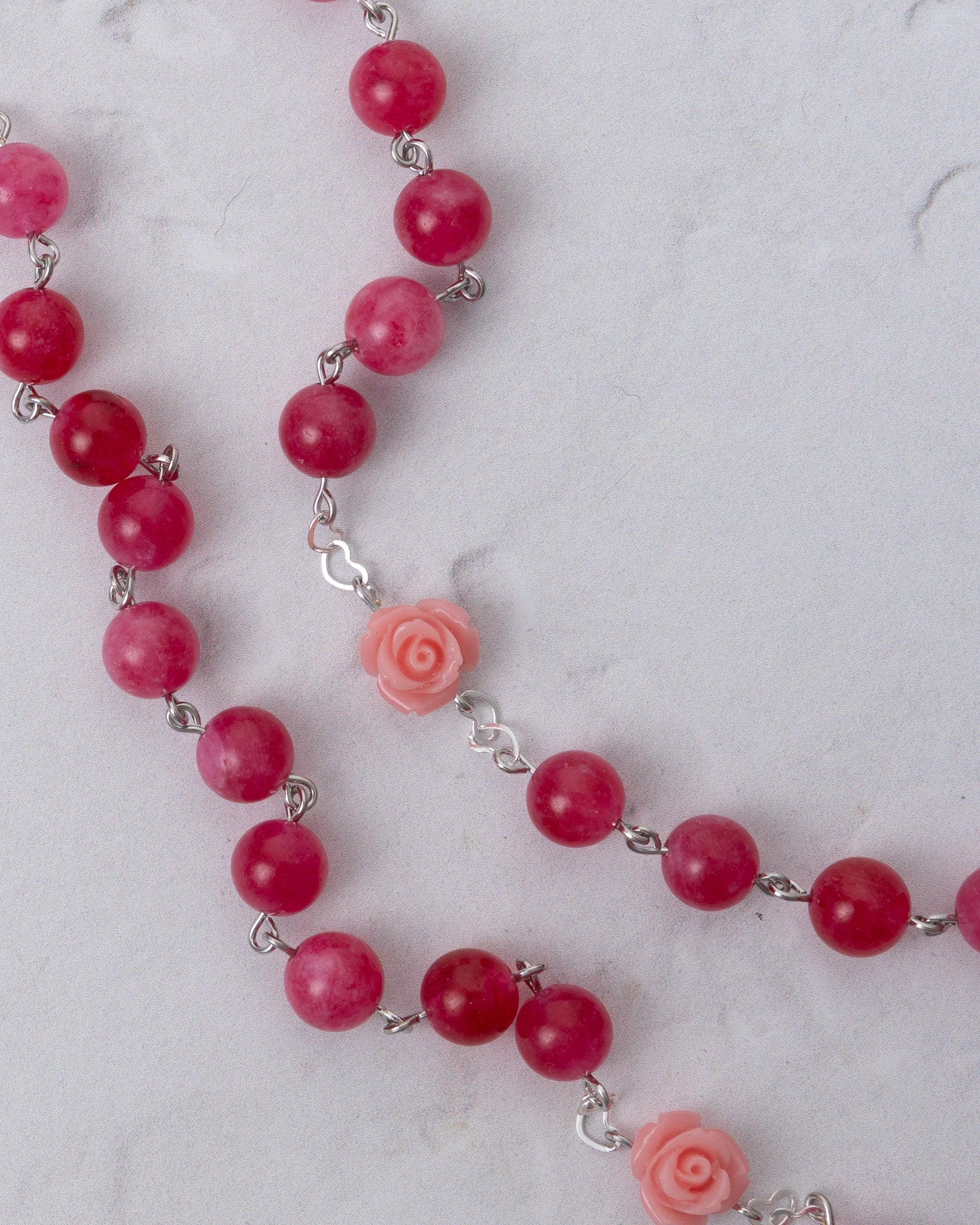 The Little Flower Rosary in Silver
