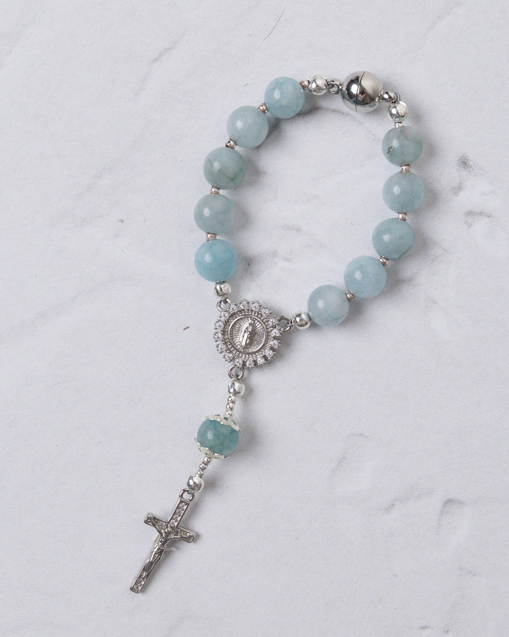 Be Still Car Steering Wheel Rosary