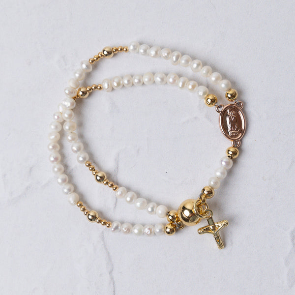 Pearl Rosary Bracelet - Size 6.5 - Archive Piece