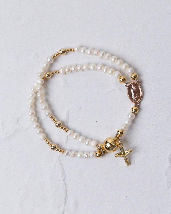 Pearl Rosary Bracelet - Size 6.5 - Archive Piece