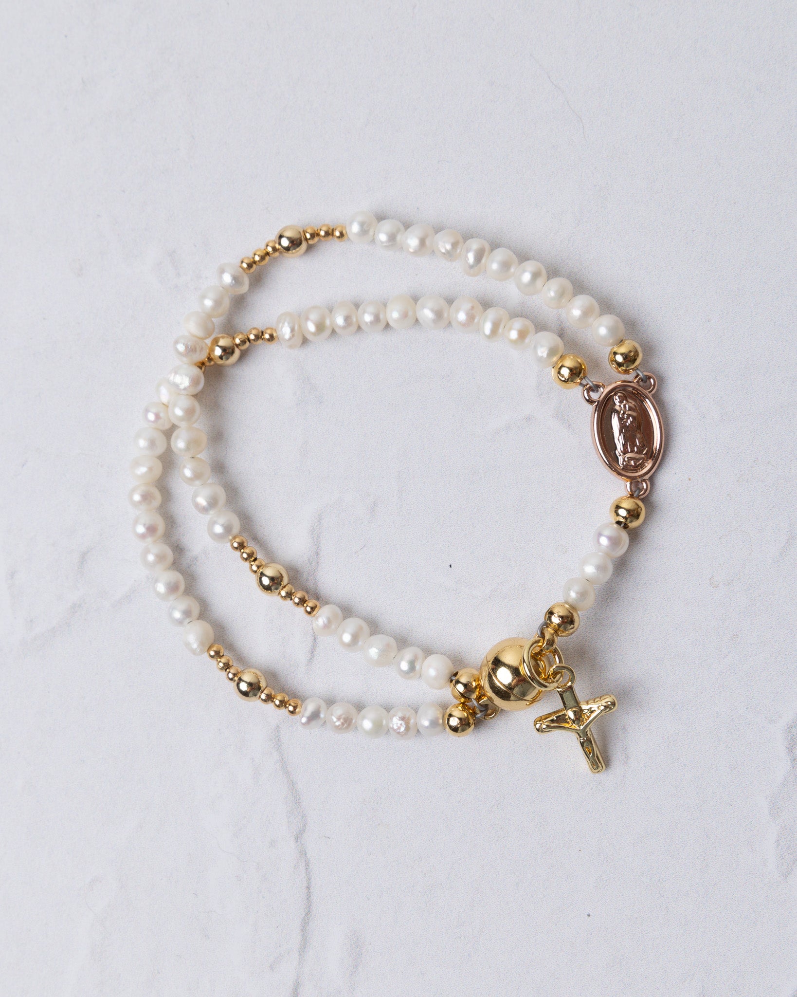 Pearl Rosary Bracelet - Size 6.5 - Archive Piece
