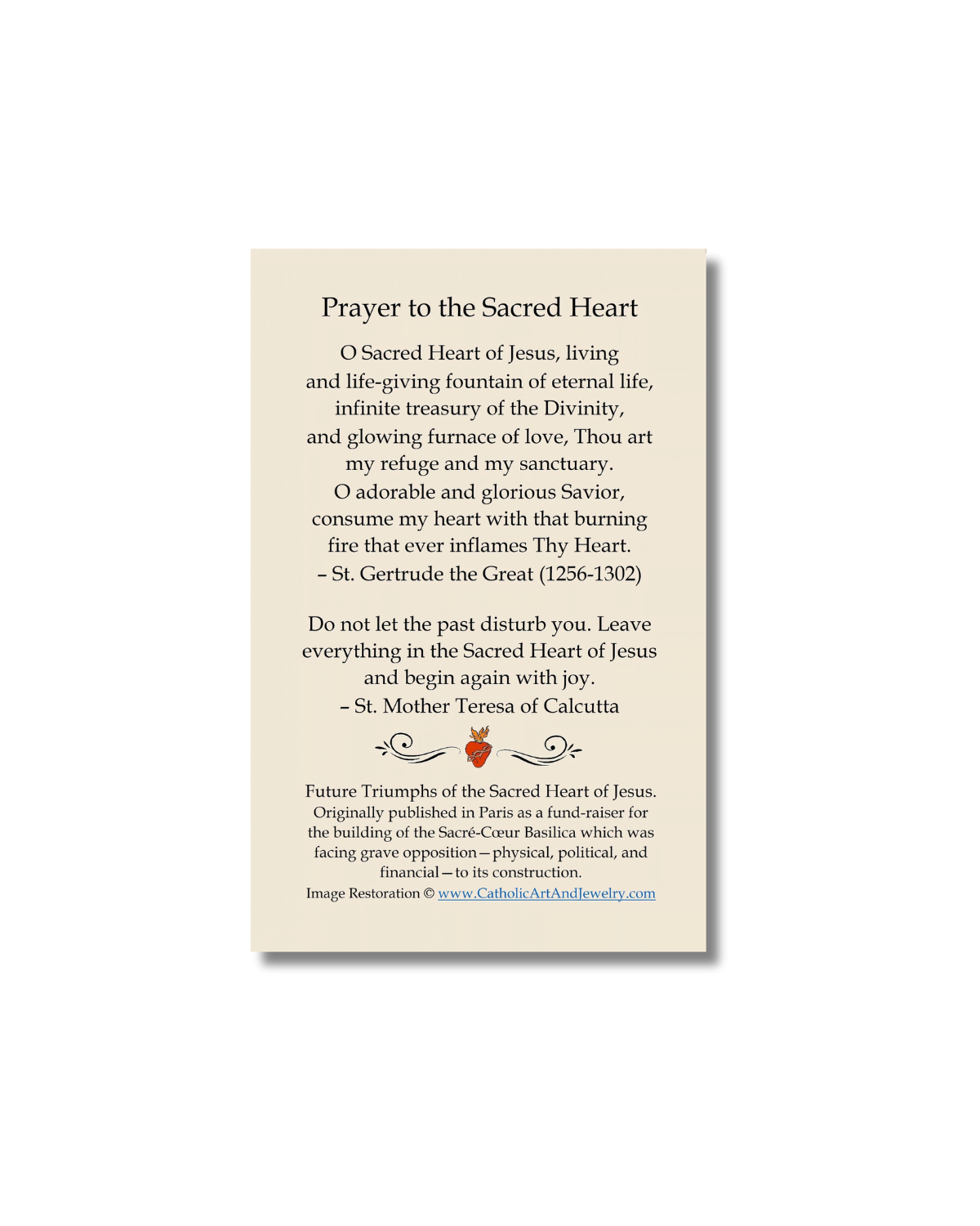 Future Triumphs of the Sacred Heart Holy Card