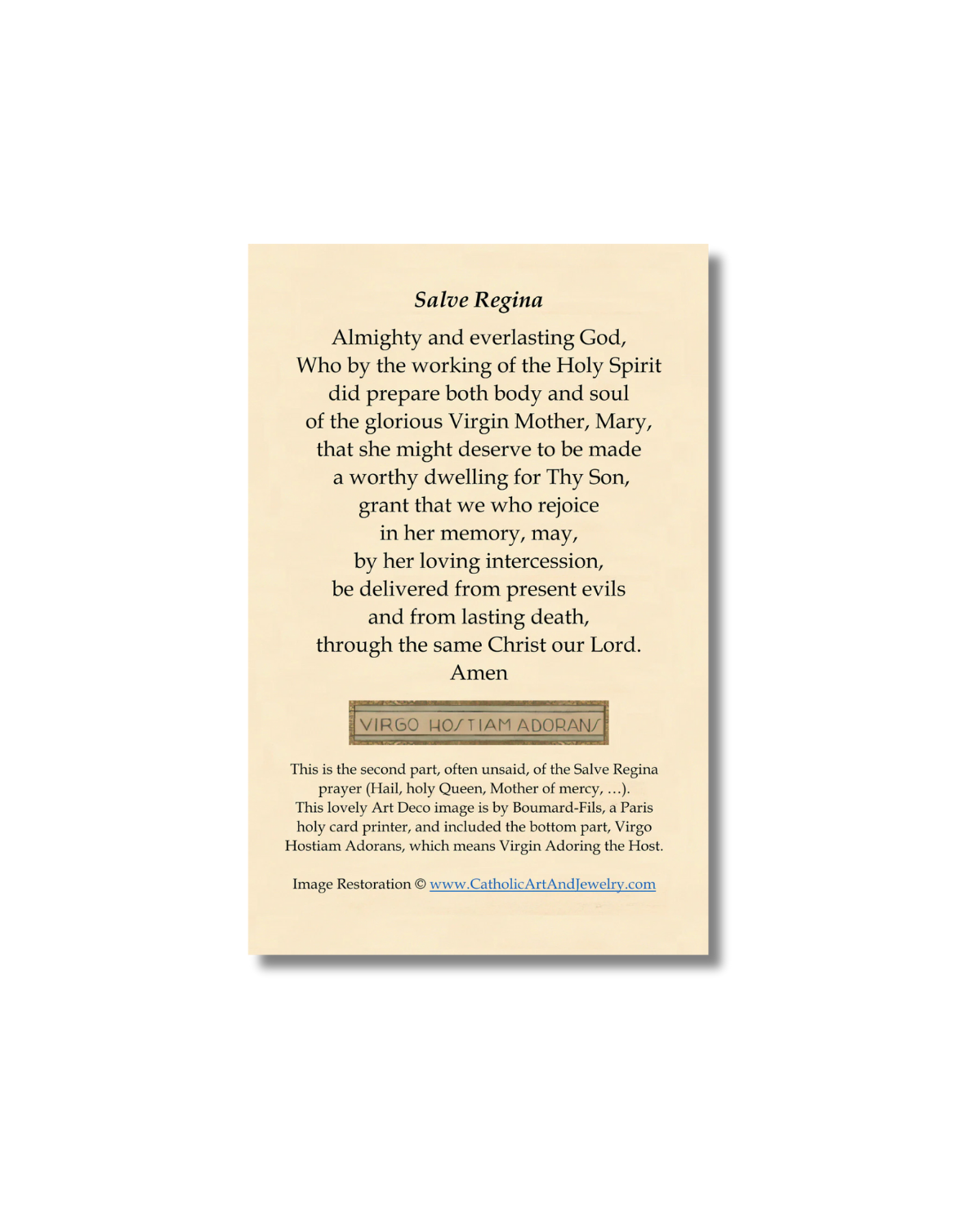 Holy Card – Salve Regina