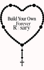 Heart-shaped black beaded rosary with cross for custom personalized build