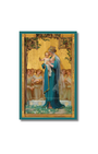 Framed Mother of God by Enrique M. Vidal: Virgin Mary in teal gown holds infant Jesus