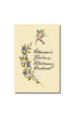 St Therese handmade holy card with hummingbird and blue flowers