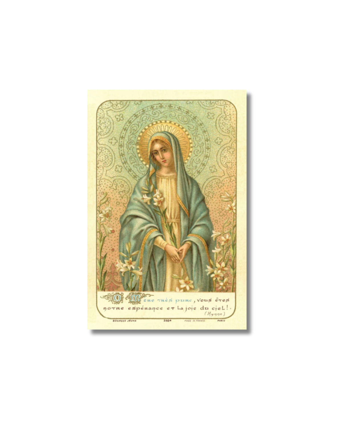 Our Lady of the Lilies Holy Card