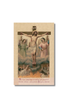 Vintage sepia Jesus on cross with angels for Holy Souls in Purgatory prayer